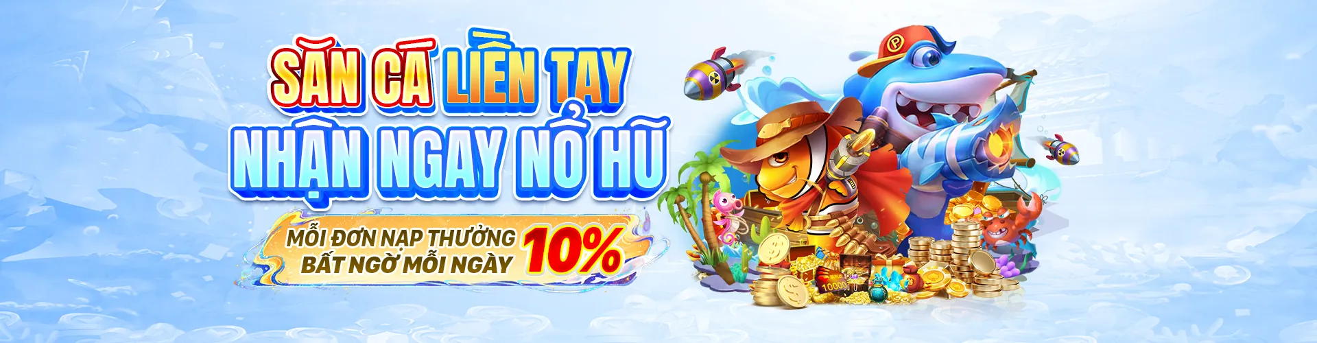 Hình ảnh game bắn cá 888d win với nhiều loài cá và kho báu
